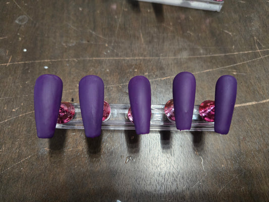 Press-On Nails-Dark Purple Matte by I Dream of Polish