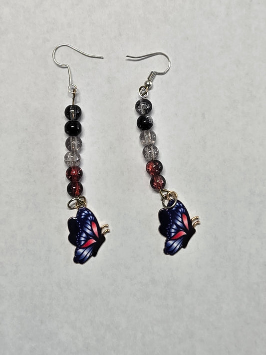 Dangle Butterfly Earrings- Rum & Coke