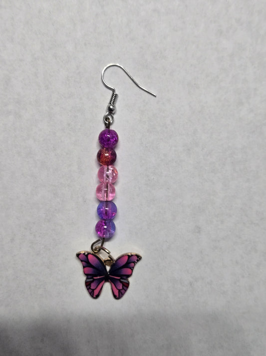 Dangle Butterfly Earrings- Purple Passion