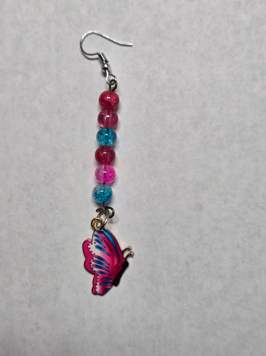 Dangle Butterfly Earrings- Pinky Pie
